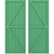 Ekena Millwork Americraft 6-Board Wood 2 Equal Panel Frmd Board-n-Batten Shutters w/Dbl Z-Bar, ARW102BF621X52LPH, PR ARW102BF621X52LPH - alternate 1